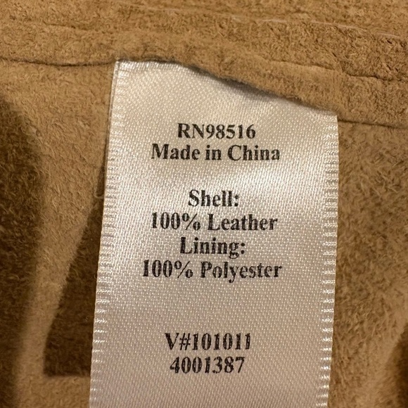 Coldwater Creek suede leather jacket shacket beige sz L XL - Picture 6 of 7